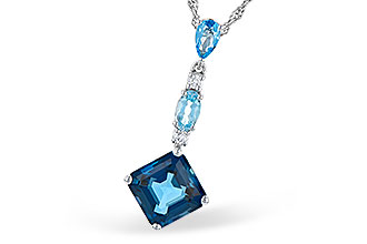 G273-39587: NECK 2.95 TW BLUE TOPAZ 3.00 TGW